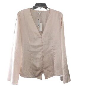 Joie Beige Button down blouse Long Sleeve sz XL, NWT,  /B9
